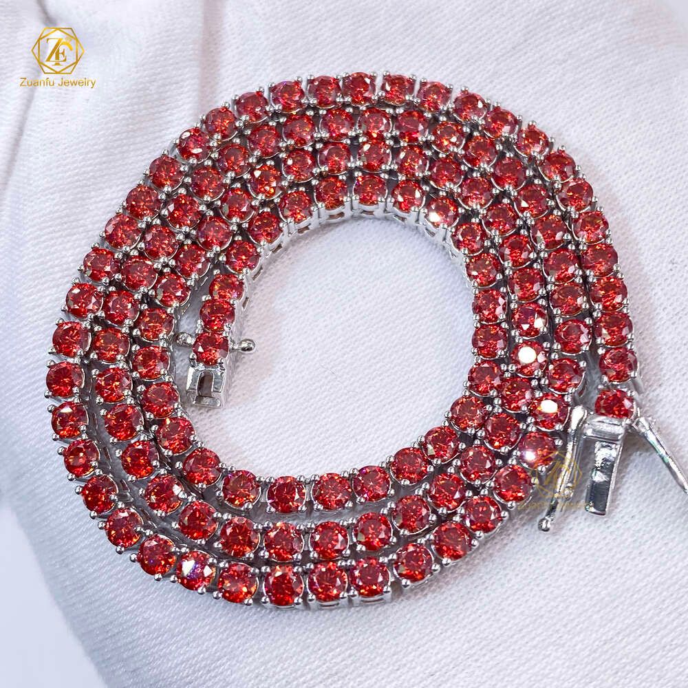 Garnet Red-Rhodium placcato-3mm 24inch-N