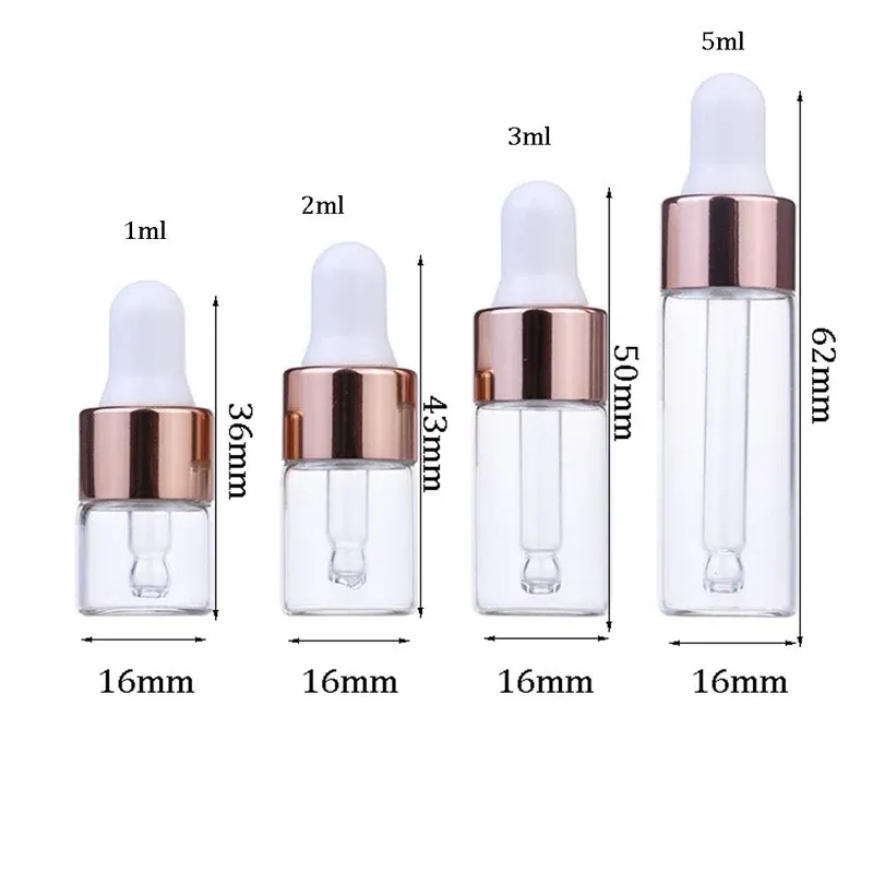 Couvercle transparent en or rose de 1 ml