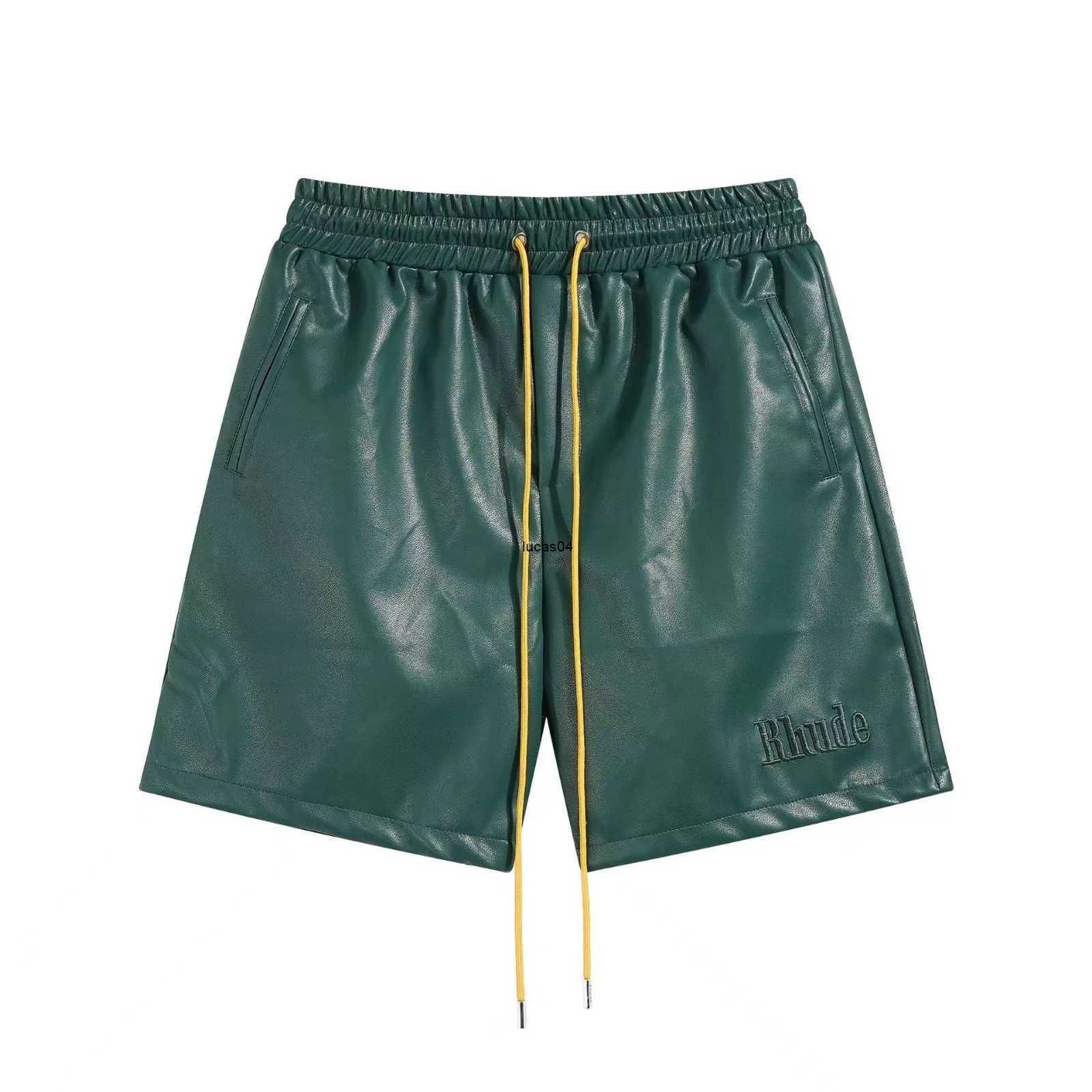 Green Leather Shorts