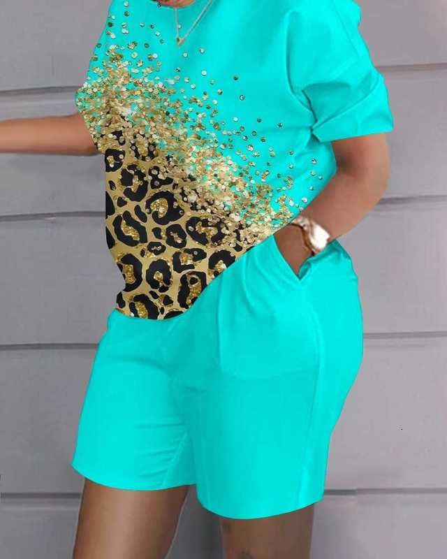 New Color Lake Green Leopard Print