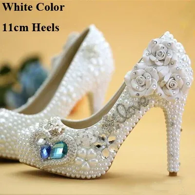 White 11cm Heels