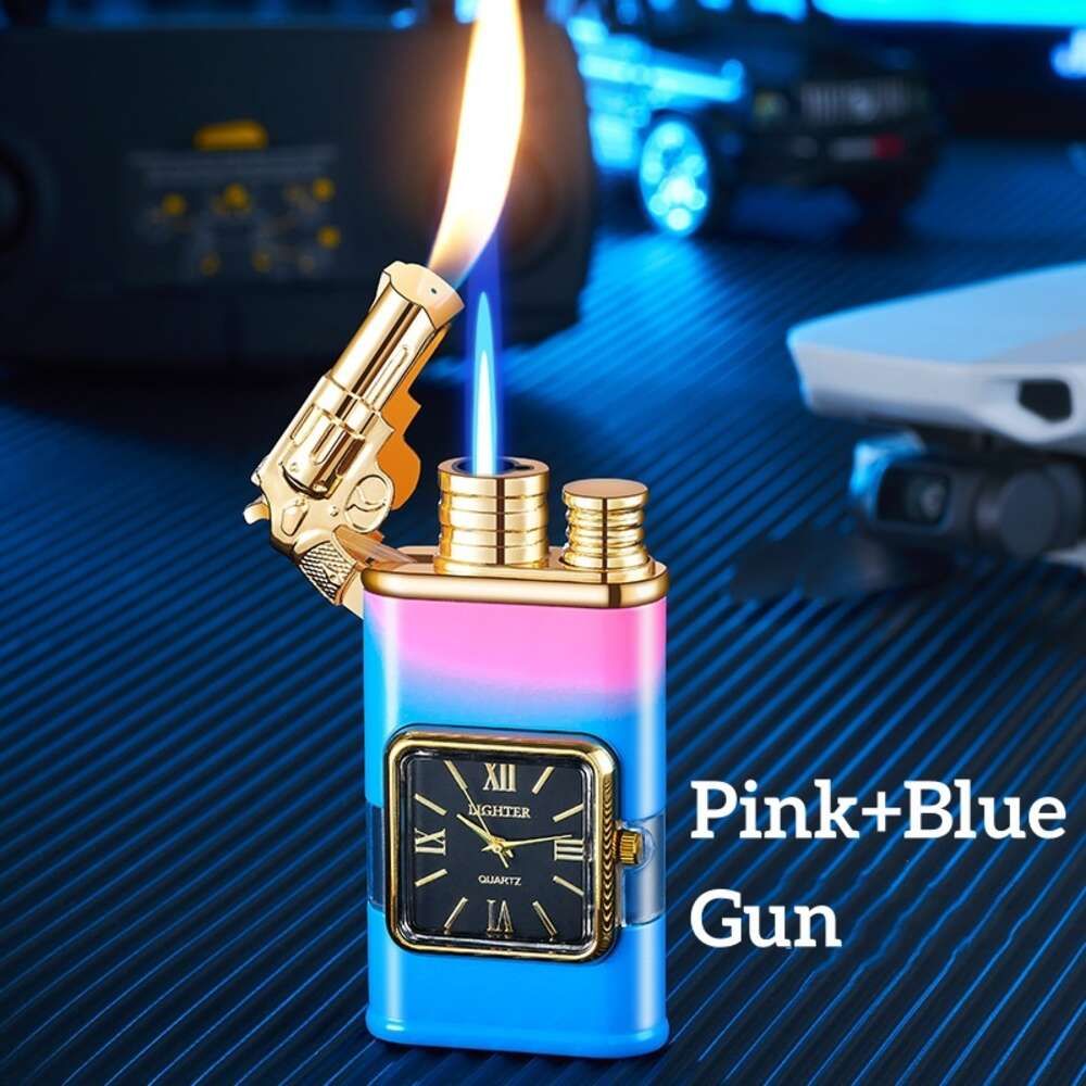 rose + bleu + pistolet