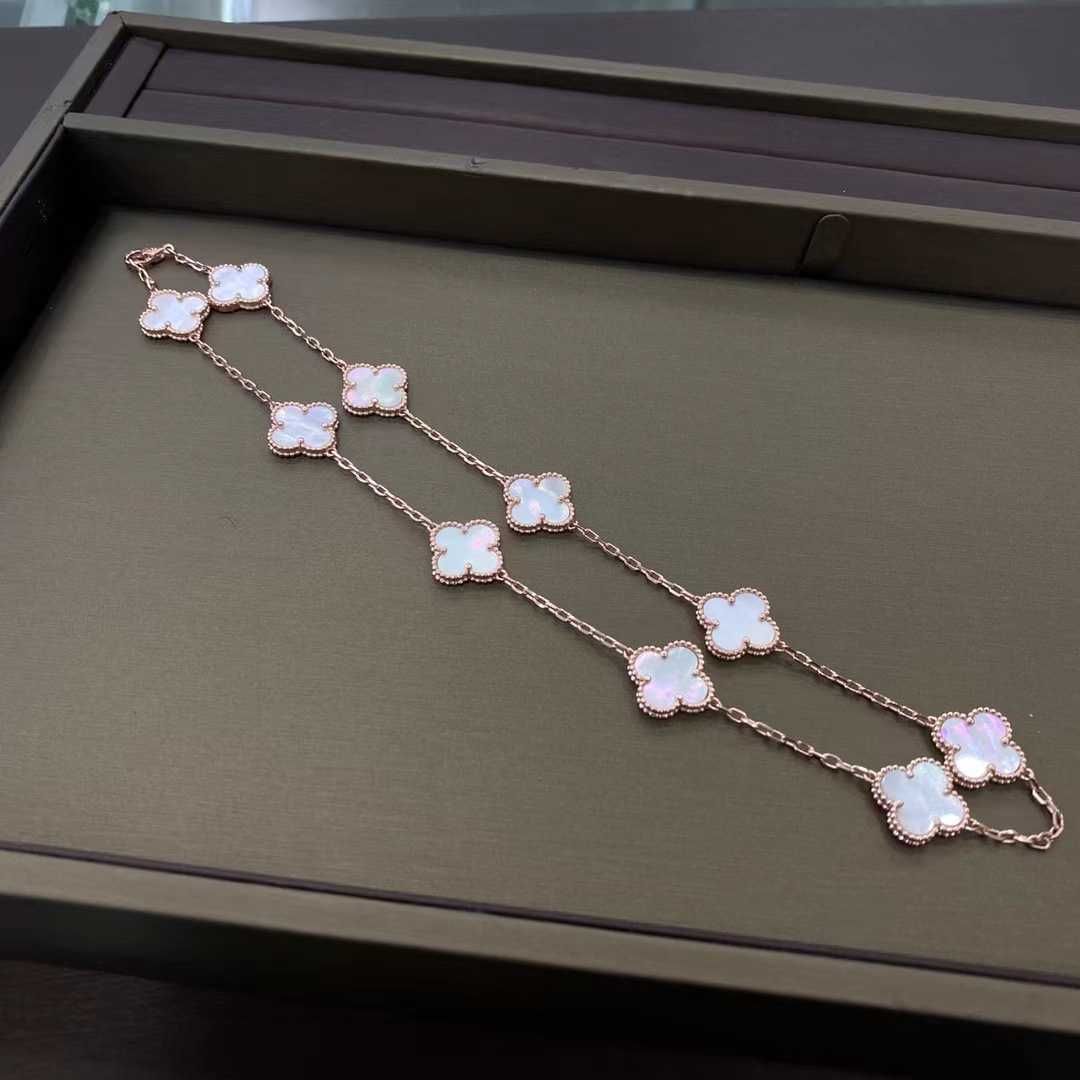Ten Flower White Fritillaria Necklace