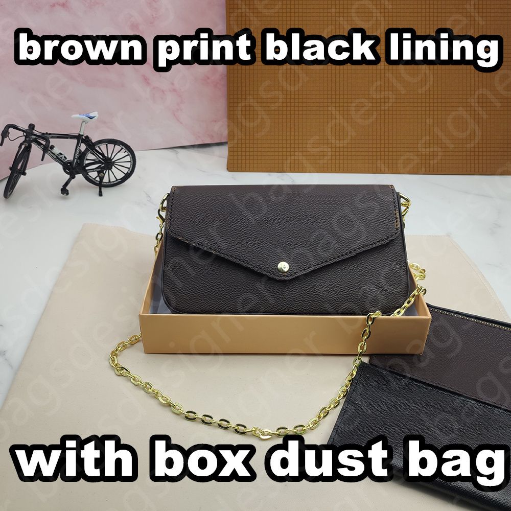 Brown print black lining