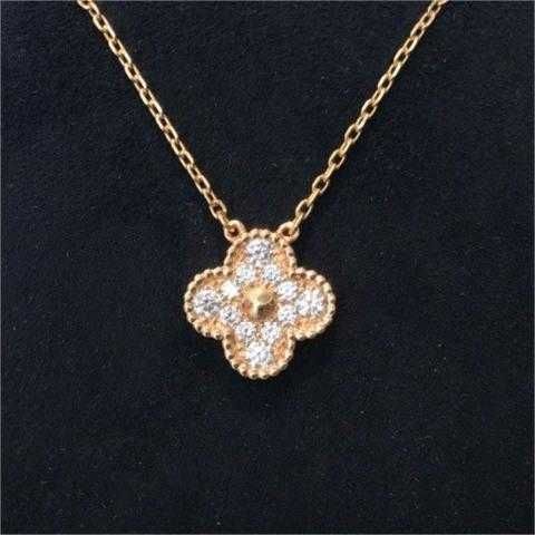 11-1 Roségold Full Diamond Halskette