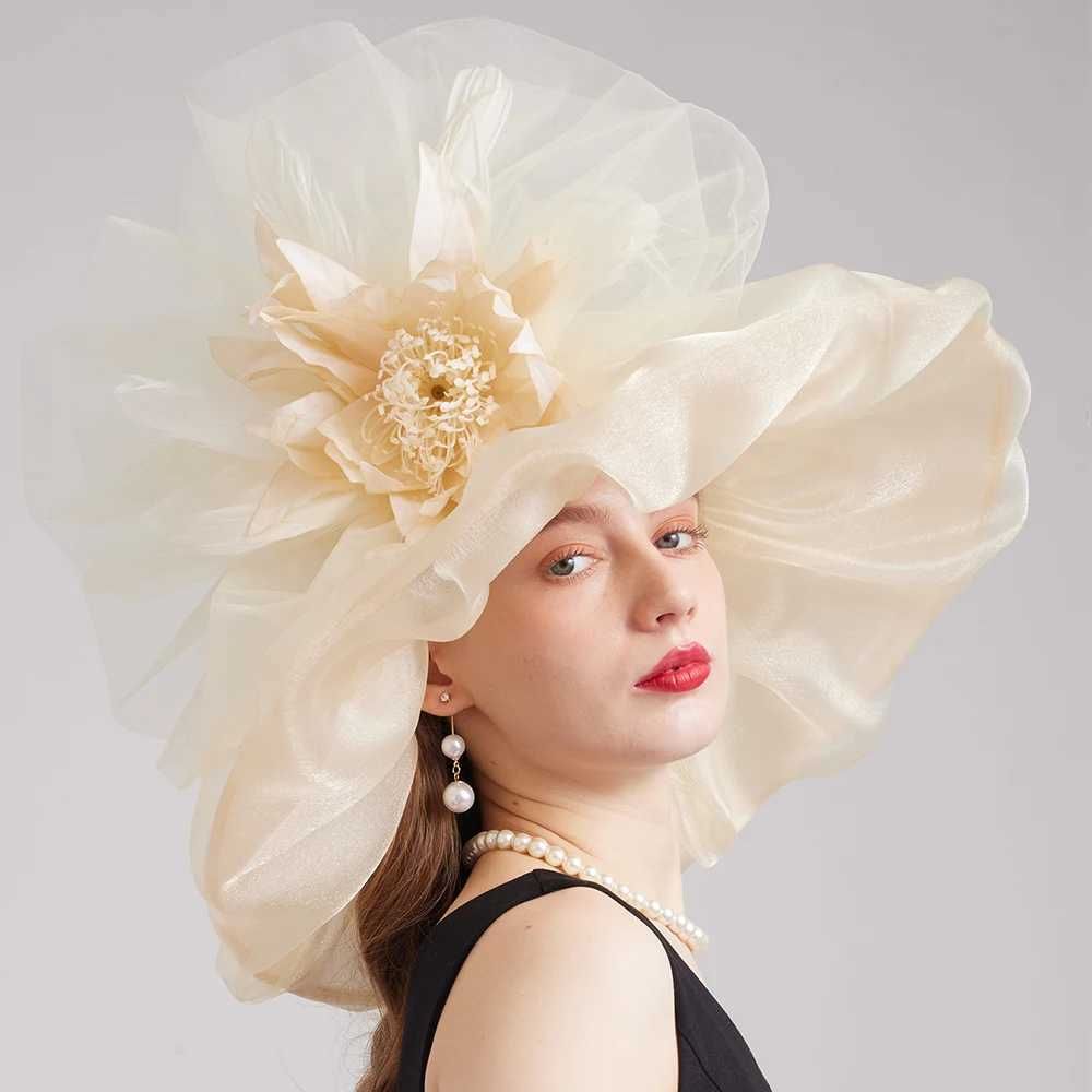 Beige Organza Hat