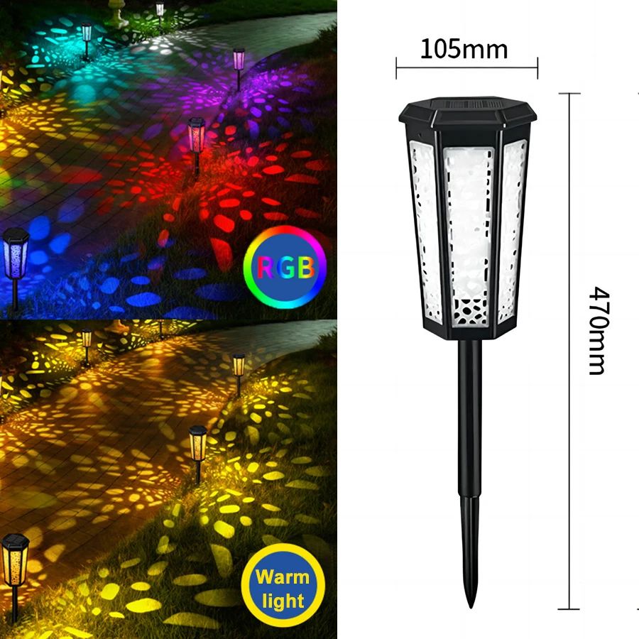 Emitting Color: A- Solar Lawn Lamp