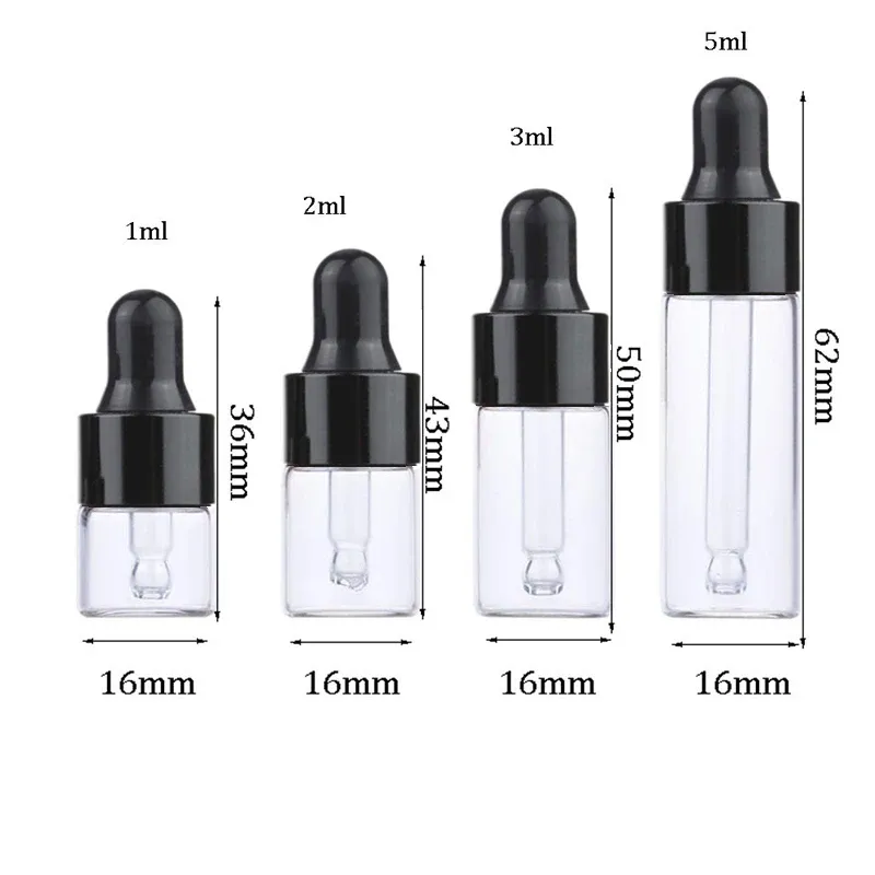 Couvercle noir transparent de 1 ml