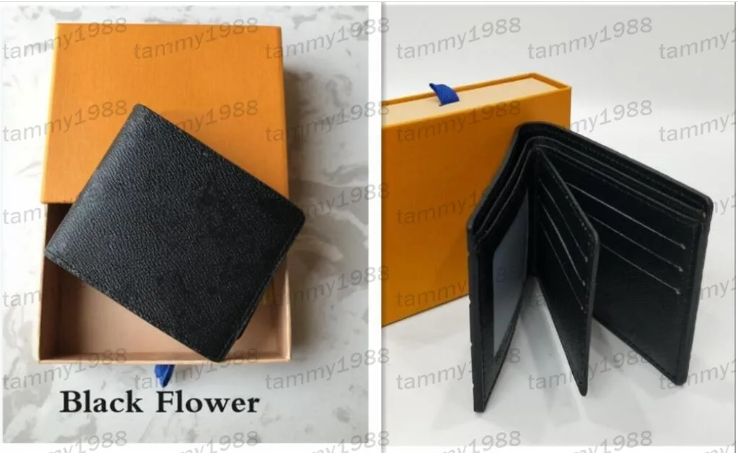 #5 Black flower Wallet
