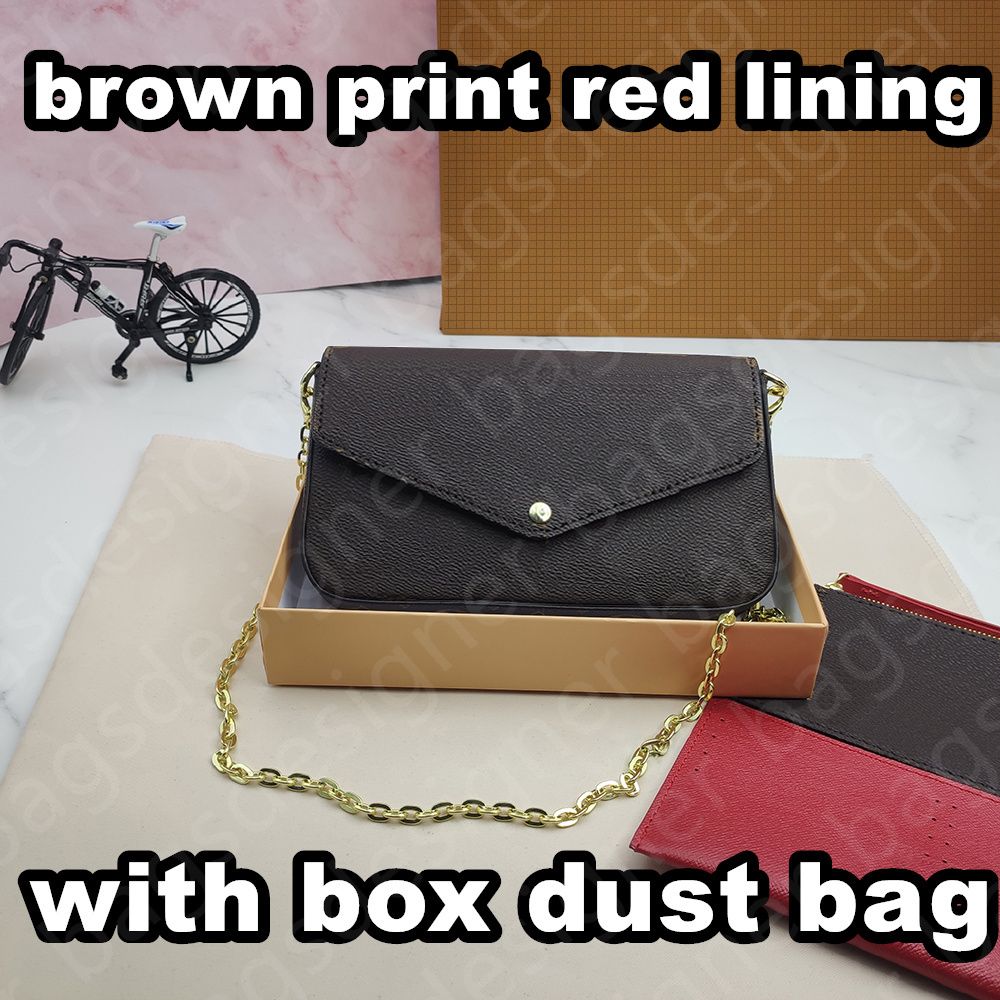 Brown print red lining