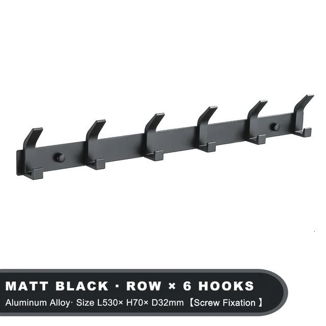 Black Row 6 Hooks