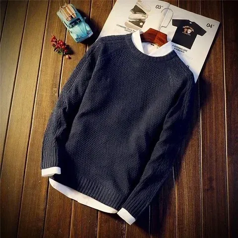 C-Navy Blue Sweater