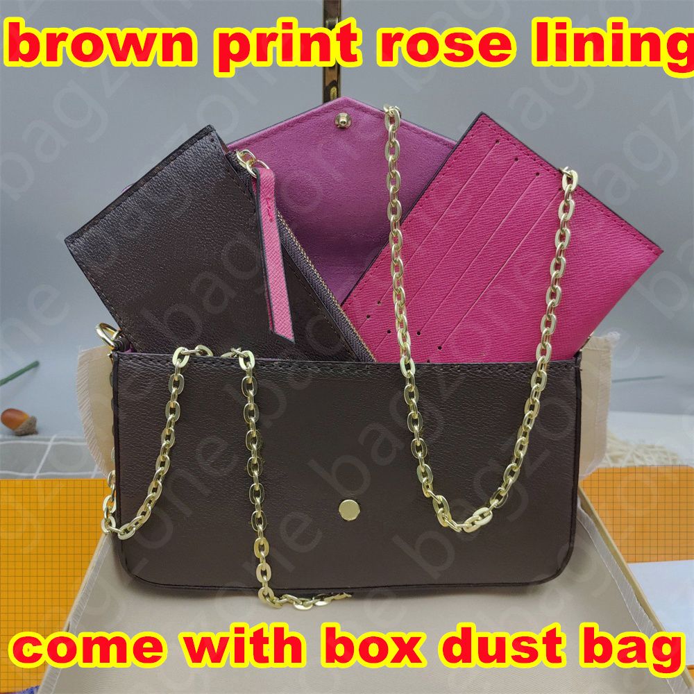 Brown print rose lining