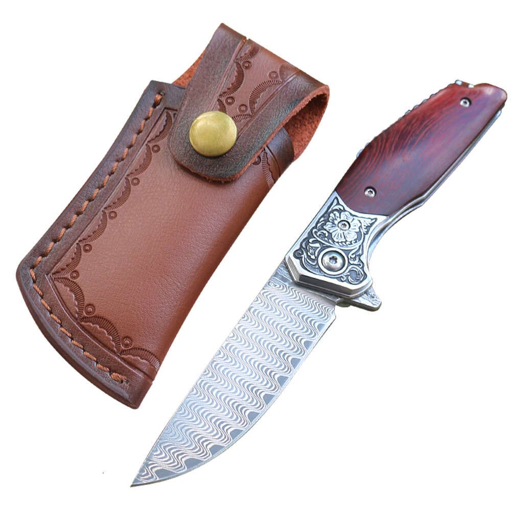 8,5 cm-2,3 cm-brun-damascus pliage en acier