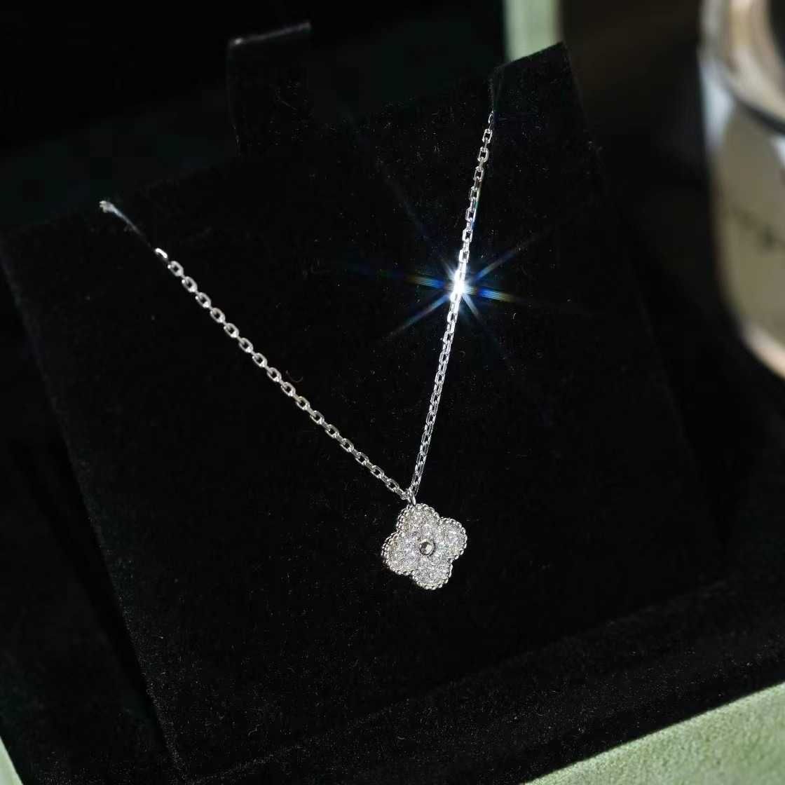 Mini Full Diamond Necklace in Platinum