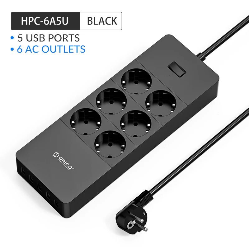 6AC 5USB Conecte Black-UE