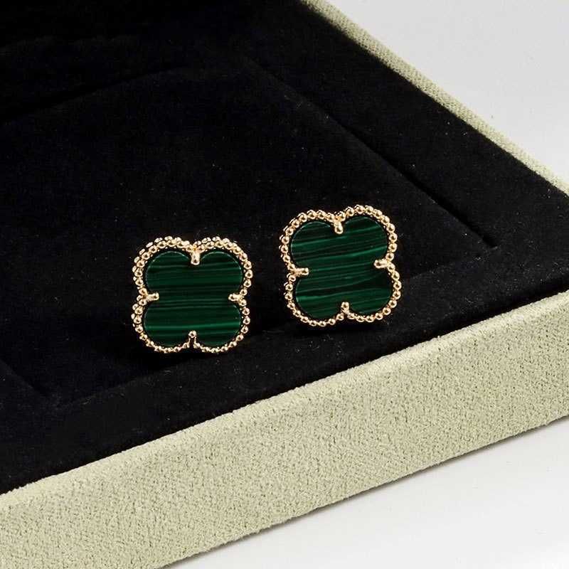 Boucles d'oreilles de style malachite couleur or