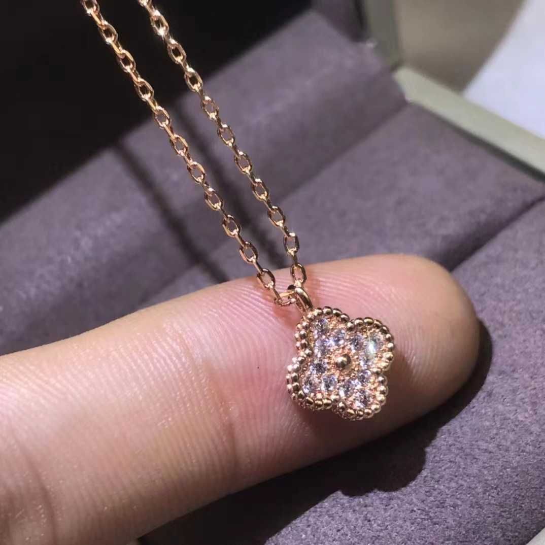 Mini Full Diamond Necklace in Rose Gol