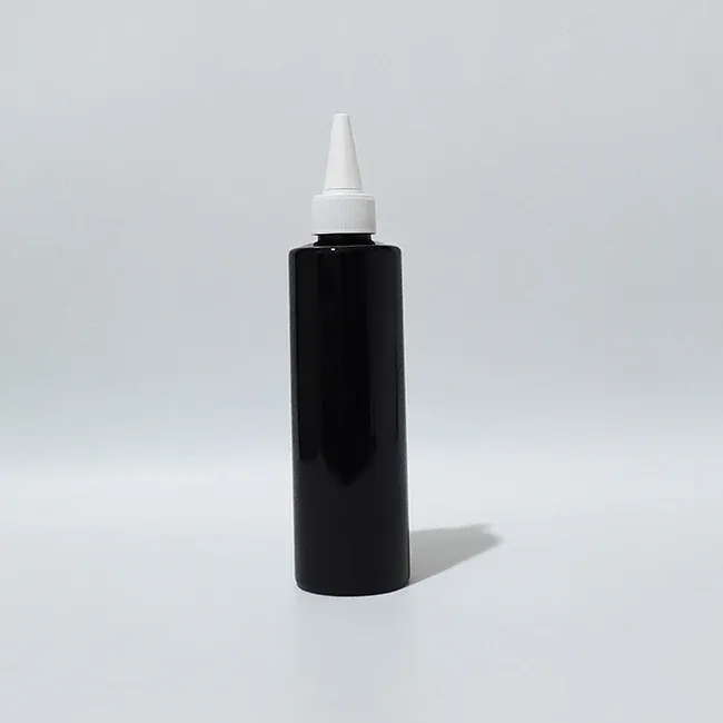 Flacon plastique noir 200 ml blanc