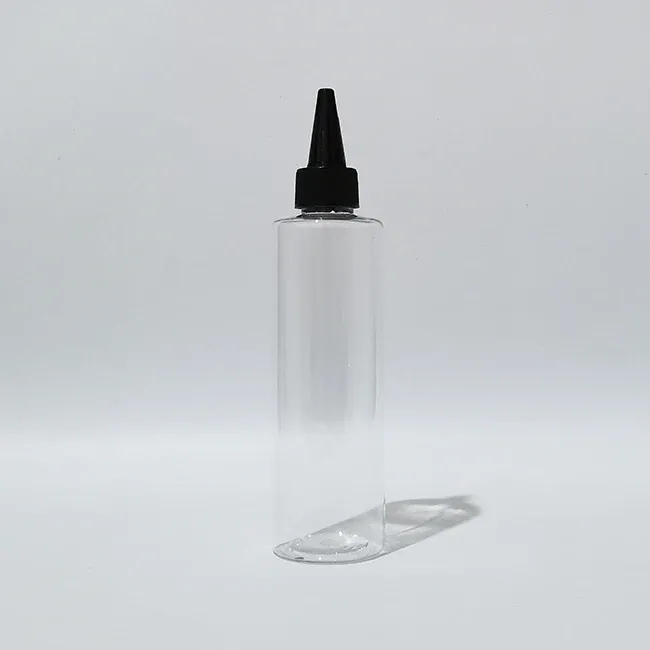 Flacon en plastique transparent noir de 200 ml