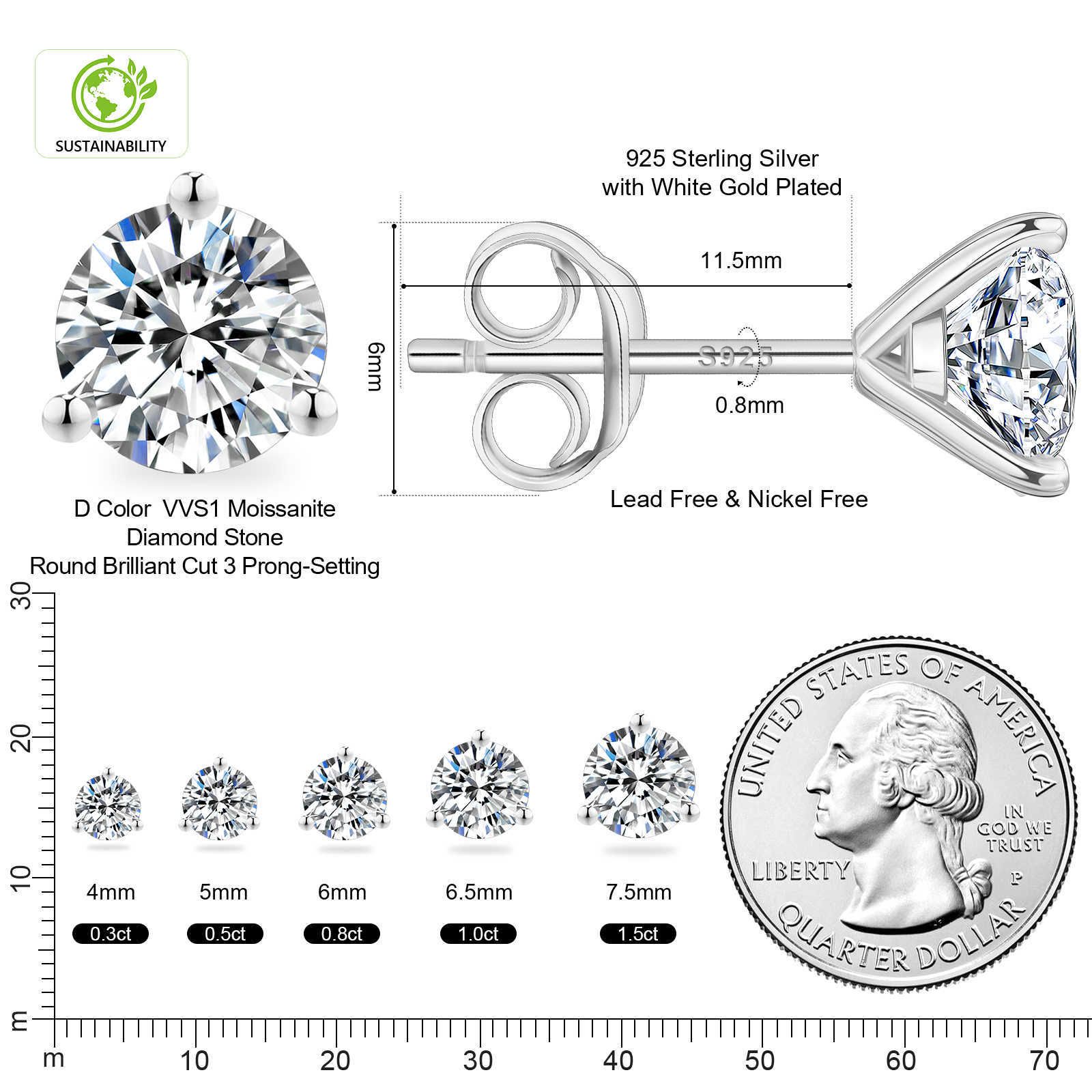 3 ronde tanden SL-0,6 ctw (elk 0,3 ct)