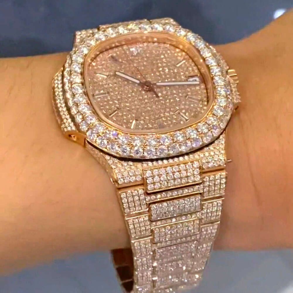 Rose Gold-Ice Out Diamond Watch
