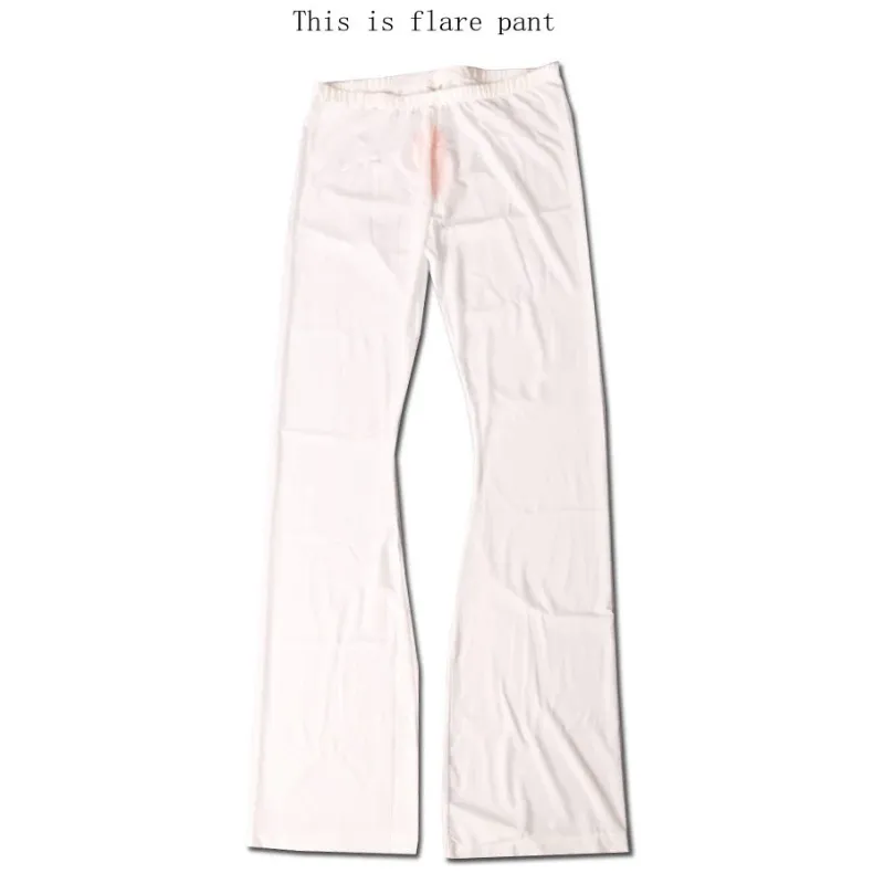 white flared pants