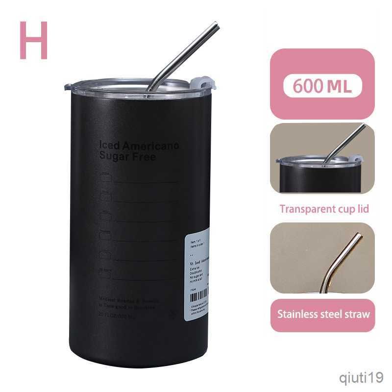 600ml-9-with Lid And Straw