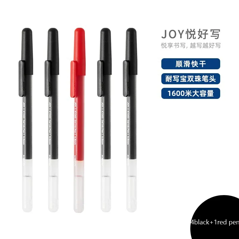 4 conjunto de canetas pretas e 1 vermelhas