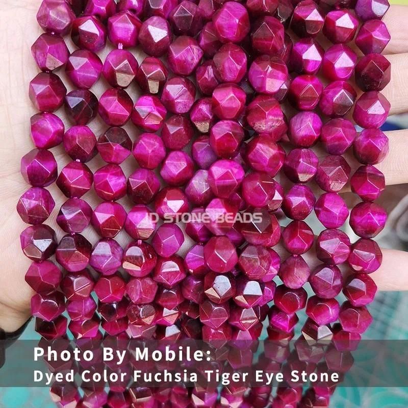 6 mm około 55pcs Fuchsia Tiger Eye