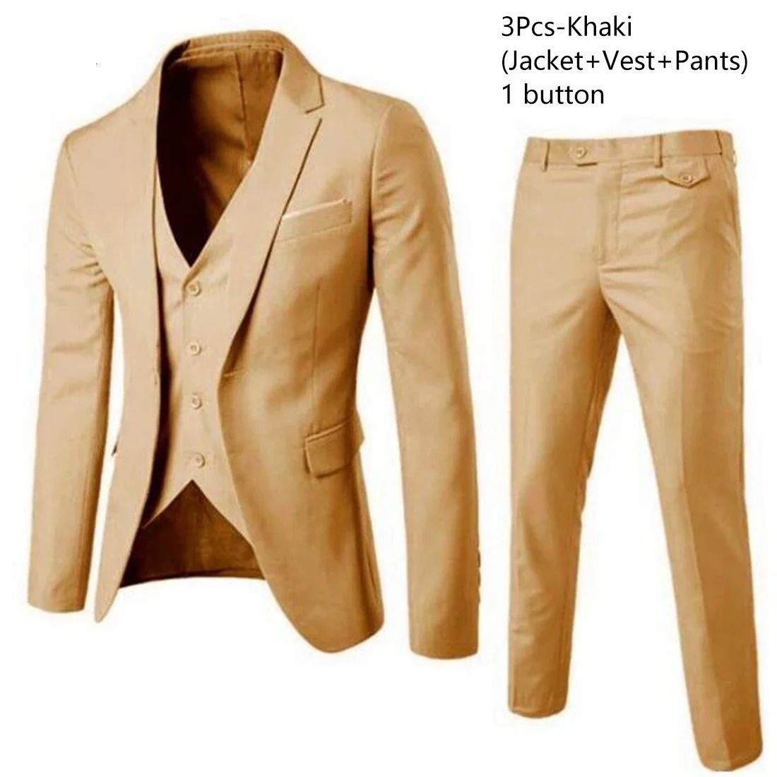 Khaki 3-piece Suit