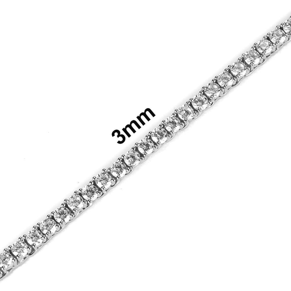 Bracelet Silver-8 pouces de 3 mm