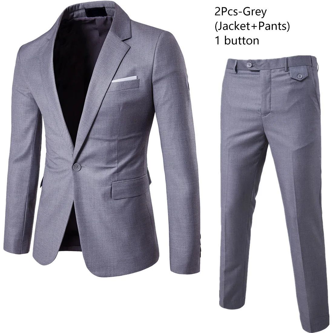 Silvery 2-piece Suit