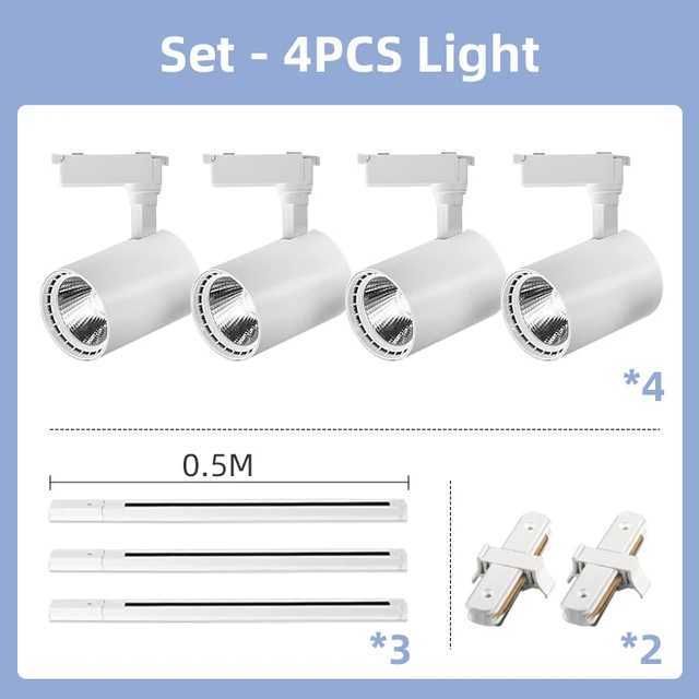 흰색 4pcs set-40w 차가운 흰색