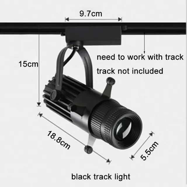 Black Track Light-15W 6000K