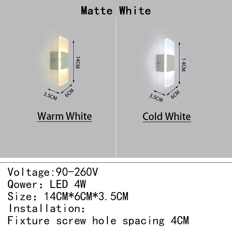 Varm vit (2700-3500k) matt vit 14 cm