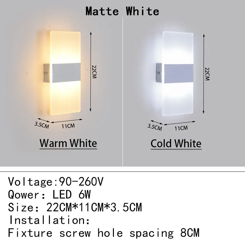 Varm vit (2700-3500k) matt vit 22 cm