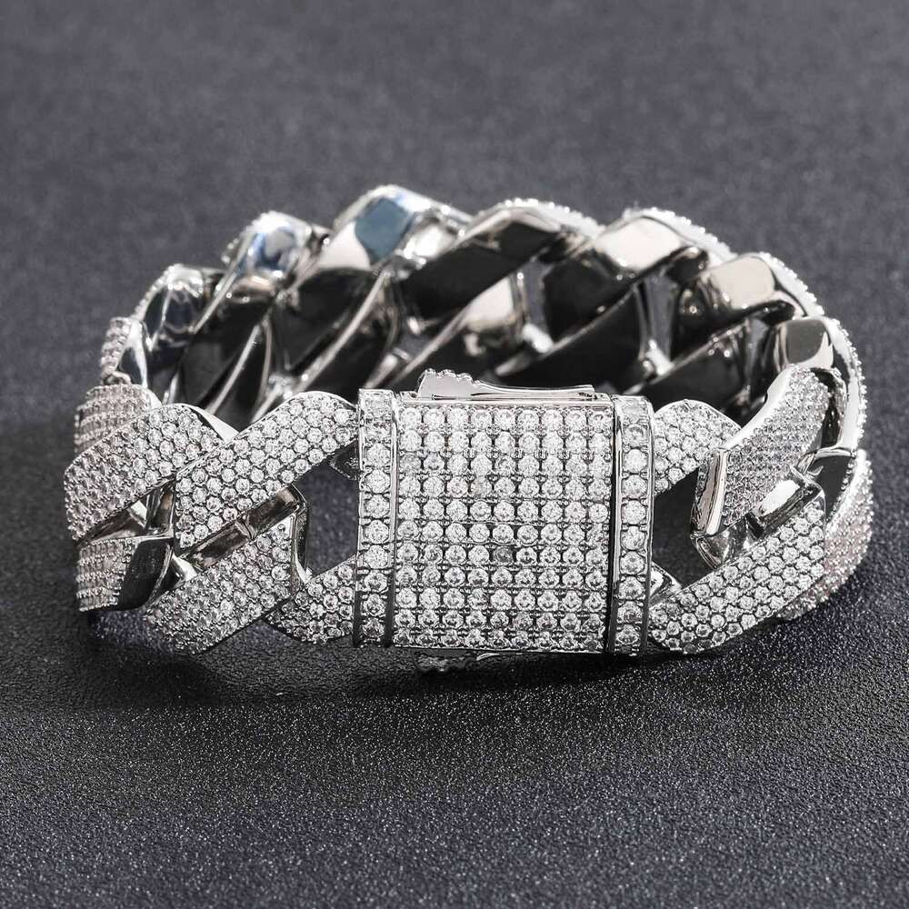 Silver-Iced Prong Bracelet-8inches