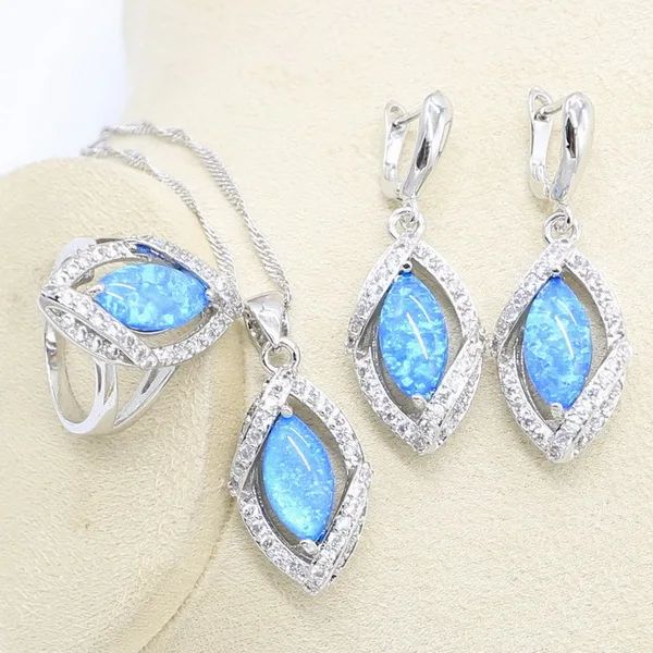 Gem Color:Blue 3pcsRing Size:10