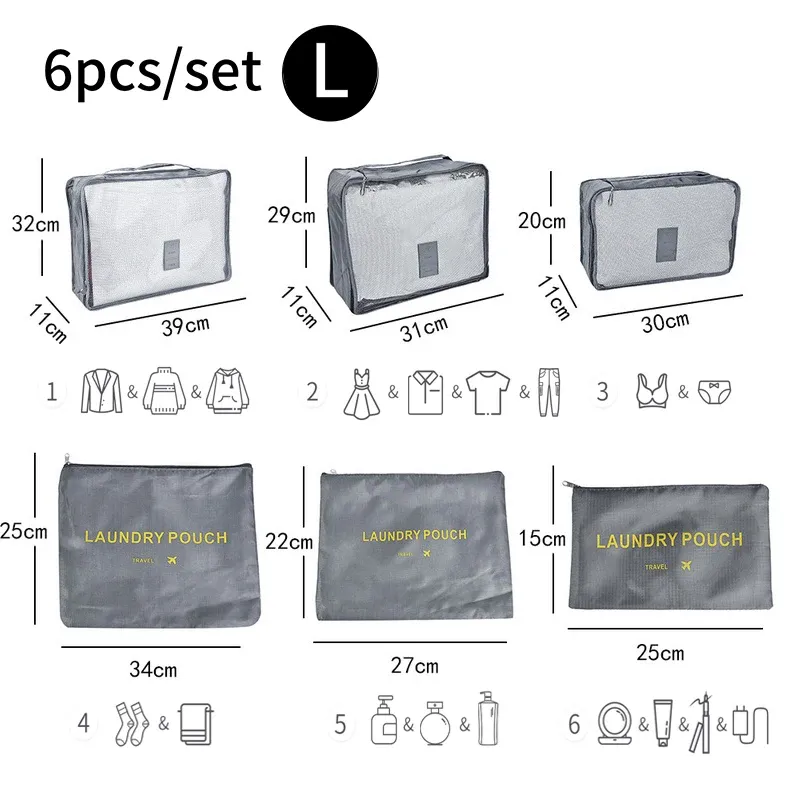 ensemble 6 pièces gris -L