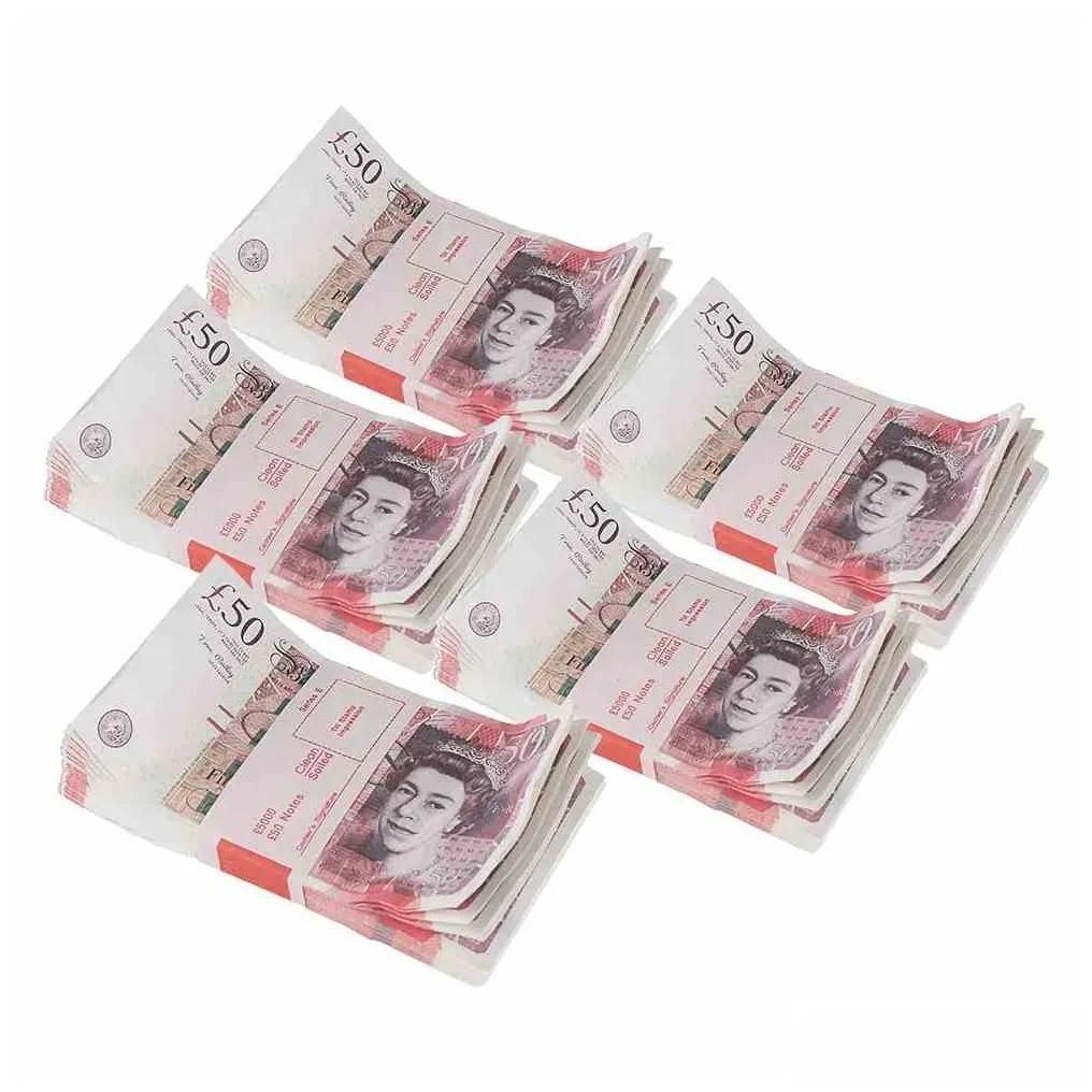 5 упаковок банкнот номиналом 50 старых фунтов (500 шт.)