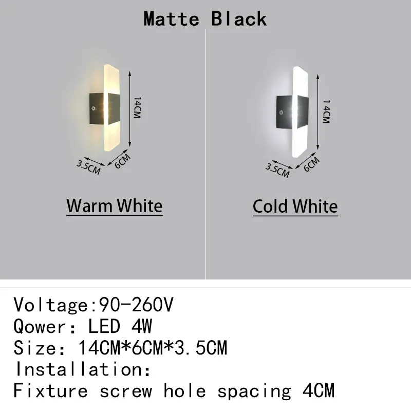 Varm vit (2700-3500k) matt svart 14 cm