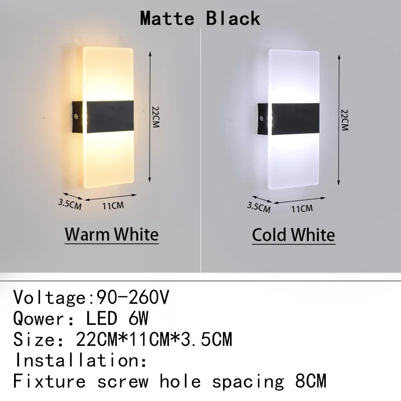 Varm vit (2700-3500k) matt svart 22 cm