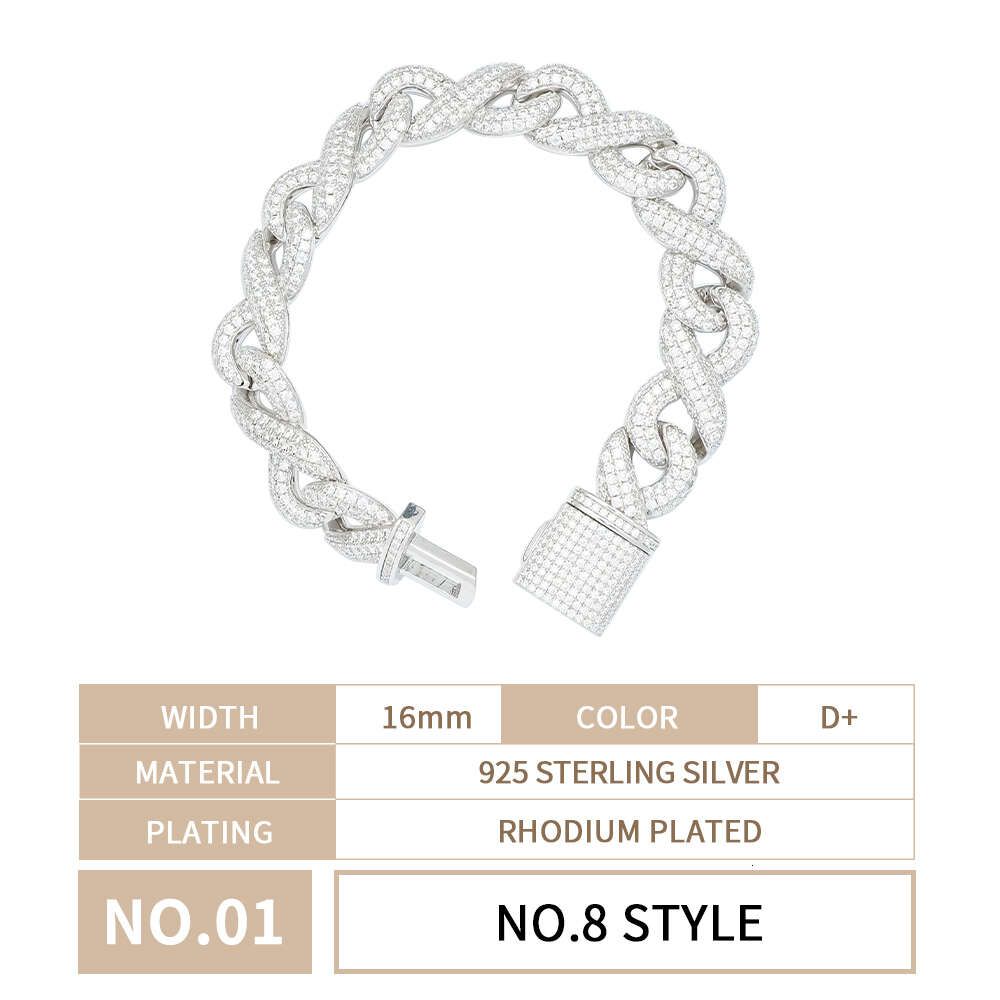 Bracelet de style n ° 8 blanc-8 pouces