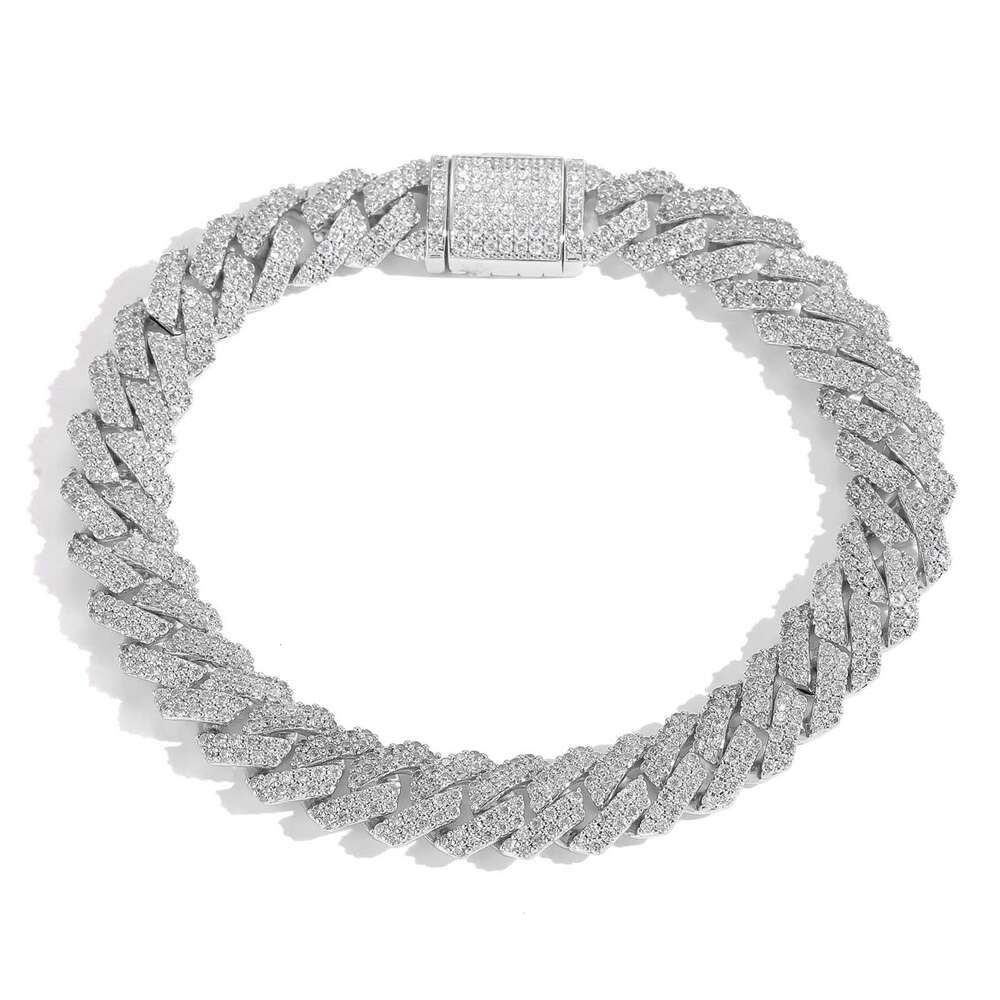 Platinumpläterad kubakedja-armband-9i