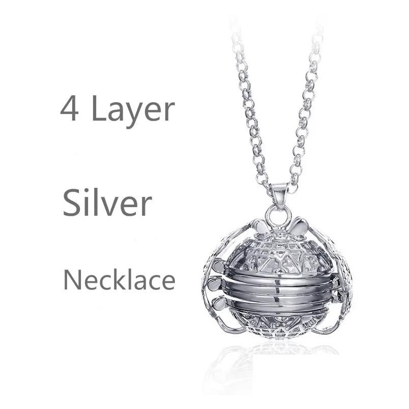 4 lager silverhalsband