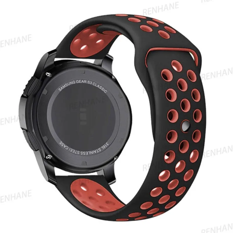 20mm Watch Band Black Red