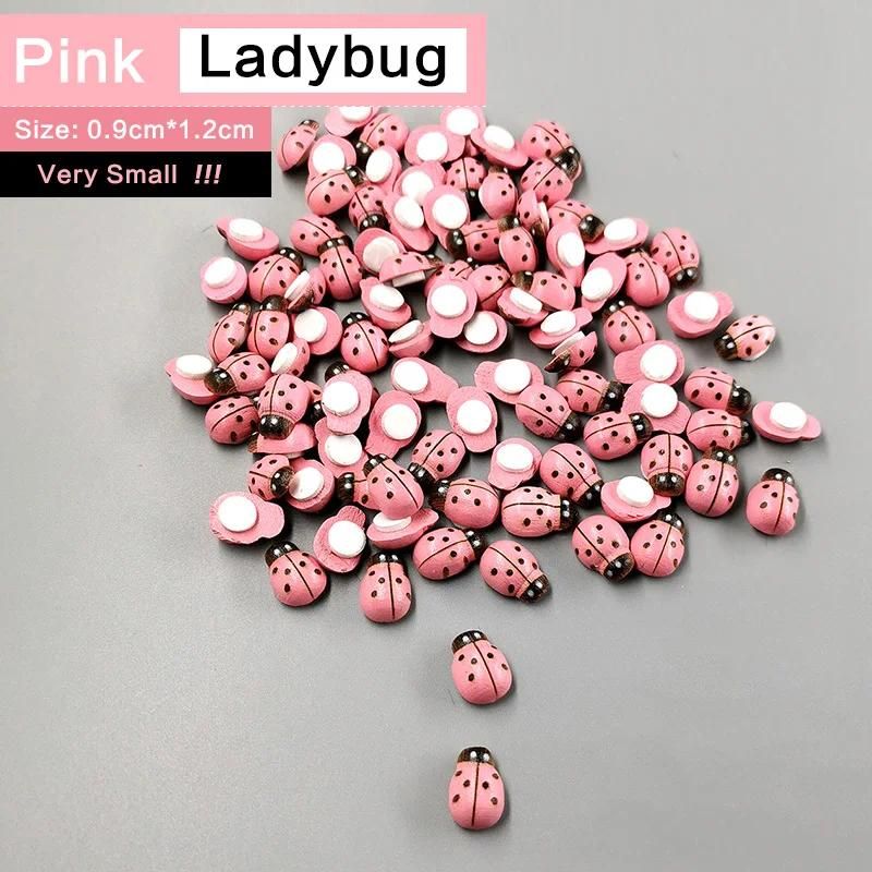 100pcs Pink Ladybug