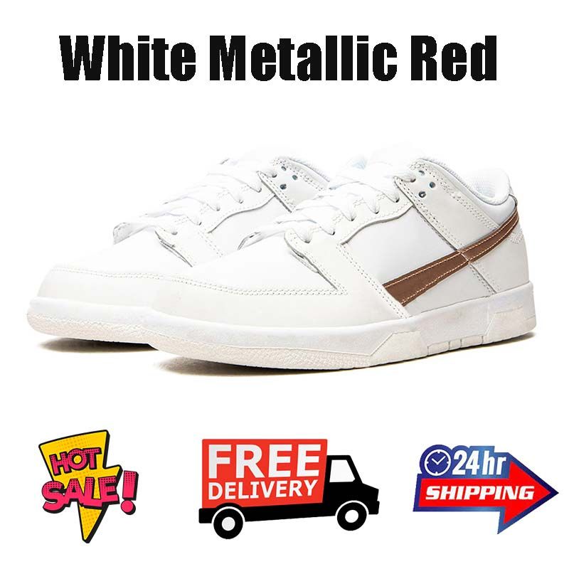 #37 White Metallic Red