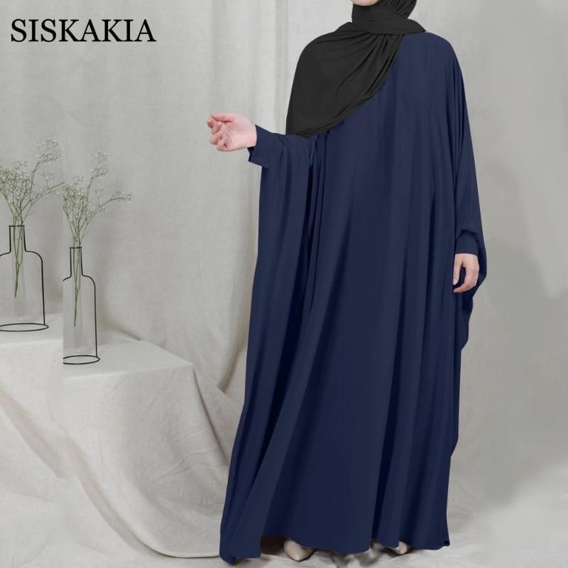 marinblå abaya en storlek